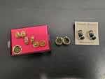 Gorgeous Collection of 5 Pairs Women's Earrings Genuine Diamond Dust Faux Gold