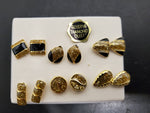Gorgeous Lot of 6 Women's Genuine Diamond Dust Earrings Gold Diamond Classy Nice