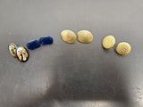 Gorgeous Lot of 4 Women's Ornate Earrings Faux Gold Blue Stone Unique DesignGift