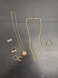 Gorgeous Lot Women's Jewelry-2 Necklaces 1 w/Pendant 4Pairs of Stunning Earrings