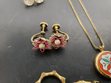 Gorgeous Lot Women's Jewelry-2 Necklaces 1 w/Pendant 4Pairs of Stunning Earrings