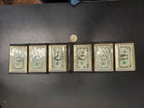 6 Metal Throwing Cards with US Currency-$1,5,10,20,50 & 100
