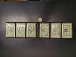 6 Metal Throwing Cards with US Currency-$1,5,10,20,50 & 100
