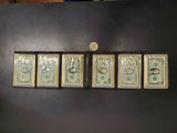 6 Metal Throwing Cards with US Currency-$1,5,10,20,50 & 100