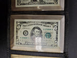 6 Metal Throwing Cards with US Currency-$1,5,10,20,50 & 100