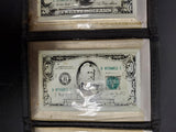6 Metal Throwing Cards with US Currency-$1,5,10,20,50 & 100