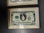 6 Metal Throwing Cards with US Currency-$1,5,10,20,50 & 100