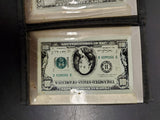 6 Metal Throwing Cards with US Currency-$1,5,10,20,50 & 100