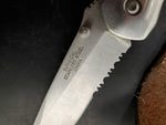 Vintage Winchester Folding Blade Knife Surgical Stainless Steel W/Leather Sheath