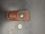 Vintage Winchester Folding Blade Knife Surgical Stainless Steel W/Leather Sheath