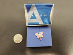 Vtg Avon Pink/Silver/Faux Diamond Pink Gemstone Butterfly Pin Pendant Gorgeous