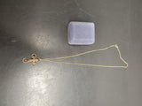 12 K Gold Necklace W/ Cross Pendant Classy Collectible Present Mother Girlfriend