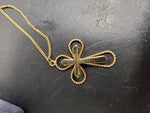12 K Gold Necklace W/ Cross Pendant Classy Collectible Present Mother Girlfriend