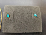 Avon Women's aquamarine look Earrings w/ Matching Necklace  Gem Set in Gold