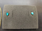 Avon Women's aquamarine look Earrings w/ Matching Necklace  Gem Set in Gold