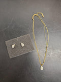 Avon Women's Set of Necklace W/Faux Diamond Pendant & Faux Diamond Earrings Nice