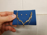 Avon Women's Set of Necklace W/Faux Diamond Pendant & Faux Diamond Earrings VF!!