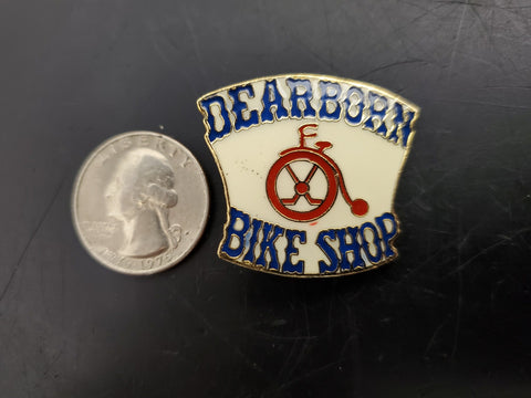 Vintage Dearborn Bike Shop Pinback for Jacket Shirt Vest Collectible Unique Fun