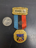 Vintage Knights Of The Golden Eagle FVH Enamel Medal Ribbon KGE Reading, PA Nice