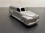 Vintage Silver Glossy 1950's Chevrolet Panel Van Tootsie Toy Made in U.S.A.