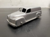 Vintage Silver Glossy 1950's Chevrolet Panel Van Tootsie Toy Made in U.S.A.