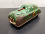 Vtg 1940's-50's Courtland FBI Riot Squad Car Tin Litho Friction Walt Reach Toy