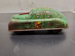 Vtg 1940's-50's Courtland FBI Riot Squad Car Tin Litho Friction Walt Reach Toy