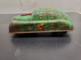 Vtg 1940's-50's Courtland FBI Riot Squad Car Tin Litho Friction Walt Reach Toy