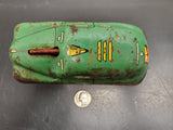 Vtg 1940's-50's Courtland FBI Riot Squad Car Tin Litho Friction Walt Reach Toy