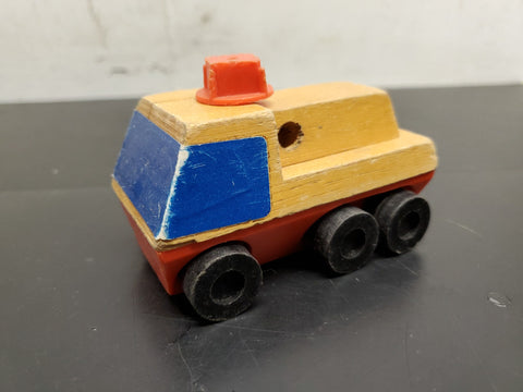 Vintage Mattel Inc. 1971 Wooden Block Toy 6 Wheeled Truck Made in Korea Unique