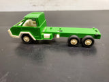 Vintage 1970 Tootsie Toy Green Flat Bed Tow Truck White Interior Chicago USA
