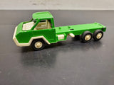 Vintage 1970 Tootsie Toy Green Flat Bed Tow Truck White Interior Chicago USA