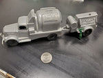 Vtg Rare Old Marx Plastic Toy Lumar Concrete Company Silver Truck And Generator!