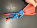 Vtg Superman Action Figure W/Rubber Cape Original 8" Adjustable Arms/Head/Legs
