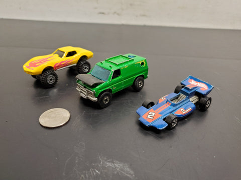 Vtg Collection of 1970's Hot Wheels Corvette Baja Breaker Van & F1 Blue Racecar