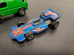 Vtg Collection of 1970's Hot Wheels Corvette Baja Breaker Van & F1 Blue Racecar
