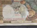 Vtg Banque De France Cinquante (50) Francs Paper Currency From 1942 VF Condition