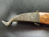 Vintage Ornate China Stainless Steel Dagger Knife Blade W/ Ornate Sheath Locks