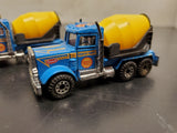 Vintage Collection of 4 Matchbox Peterbilt Trucks 1981 Police-Cement Mixer-Getty