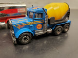 Vintage Collection of 4 Matchbox Peterbilt Trucks 1981 Police-Cement Mixer-Getty