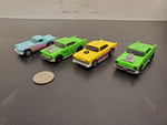 Lot of 4 Hot Wheels 57 Chevys '77 '78 '93-Yellow Gator Green Blue/Purple/Yellow