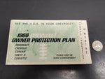 Vtg 1966 Chevrolet Owner Protection Plan Booklet Corvette Corvair Chevelle Neat!