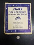 Vtg Zolar's "How to Tell Fortunes" w/ an Ordinary deck of Playing Cards Booklet