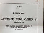 Antique Booklet From 1912 Describing Automatic Pistol, Caliber .45 1911 VeryRare