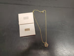 Avon Women's Flower Pendant Necklace Faux Gold/Diamond Green Gem Classy Present