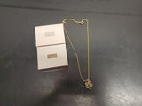 Avon Women's Flower Pendant Necklace Faux Gold/Diamond Green Gem Classy Present