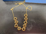 Avon Women's Clover Motif Collar Necklace Earrings Gold Diamond Classy Present