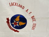 Vtg Lackland A.F. Base, Texas Air Force White Flag W/Emblem Air Force Insignia