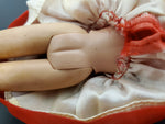 Vtg Original Barbie 1963 Mattel Red Dress w/White Lace Collar Bow & Pig Tails