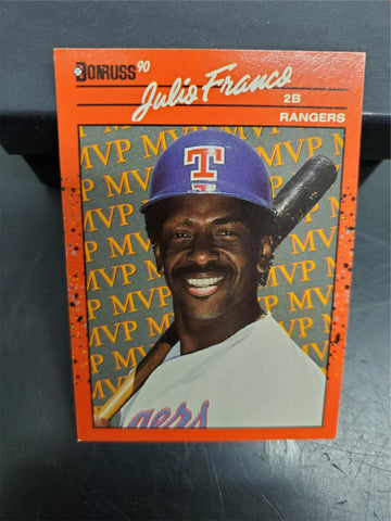 Donruss 90 Julio Franco Rangers MVP BC-14 1989 Leaf, INC Baseball Trading Card